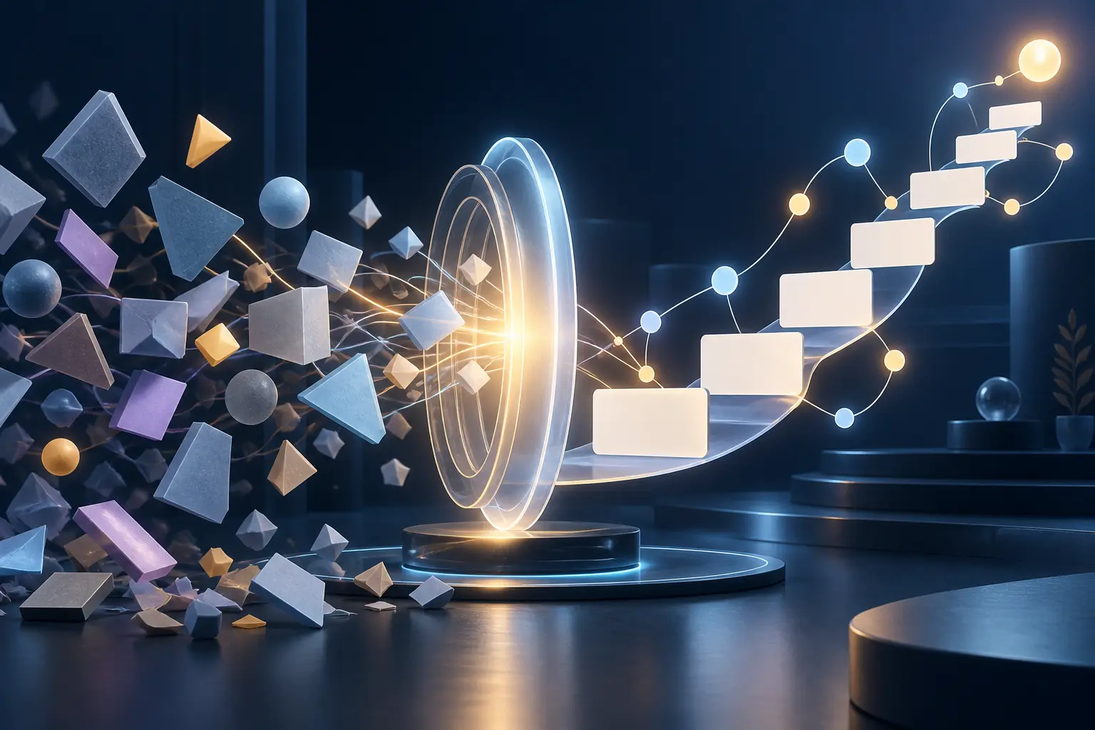 Abstract knowledge fragments organized into a connected learning path
