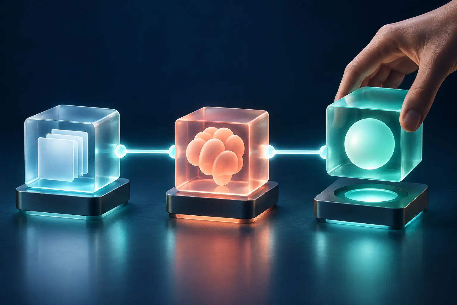 Modular AI building blocks assembled into a no-code workflow